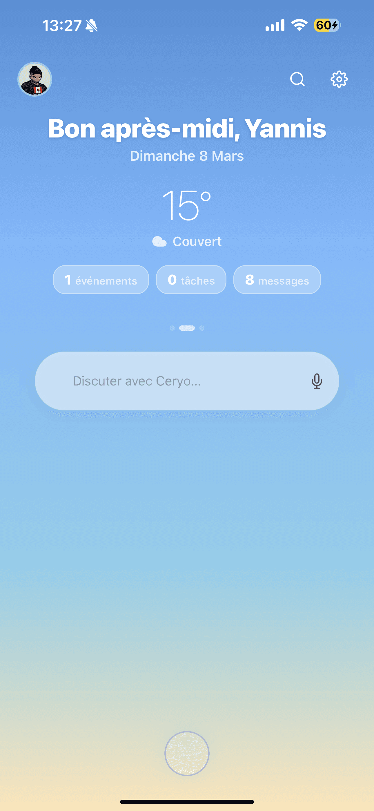 Capture d'écran de l'interface de Ceryo (1 sur 3)