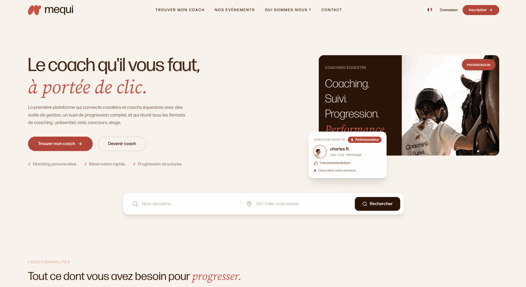 Capture d'écran de l'interface de Mequi (1 sur 3)